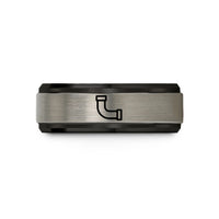 presents for her anniversary – black & grey tungsten pvc pipe wedding band