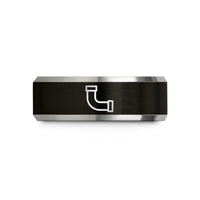 silver presents for wife – black & grey tungsten pvc pipe wedding band
