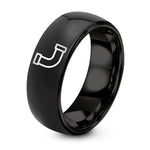 25th Gift Anniversaries for Wife – black tungsten pvc pipe ring