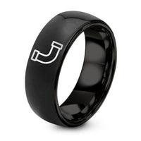 25th Gift Anniversaries for Wife – black tungsten pvc pipe ring