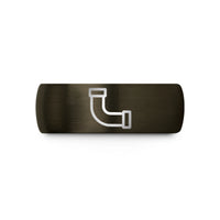 silver presents for wife – gunmetal & black tungsten pvc pipe wedding band