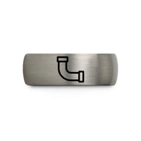 anniversary presents for couples – gunmetal & silver tungsten pvc pipe wedding band