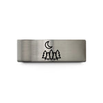 silver rings for couples – blue & gray tungsten tree moon wedding band