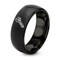 Adjustable Wrench – Tungsten Wedding Band, 8 mm, Black Comfort-Fit Unisex