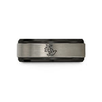 classic wedding ring styles – black & silver tungsten birds rising wedding band