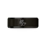 best presents for couples – black tungsten birds rising wedding band