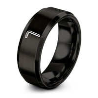 custom men's wedding band – black tungsten hex key ring