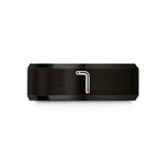 personalized rings for him – black tungsten hex key wedding band