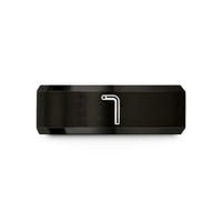 personalized rings for him – black tungsten hex key wedding band