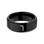 custom men's wedding band – black tungsten hex key wedding band