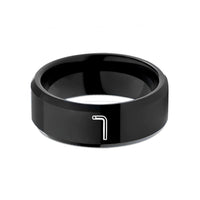 custom men's wedding band – black tungsten hex key wedding band