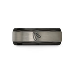 men's anniversary present ideas – black & silver tungsten straight razor wedding band