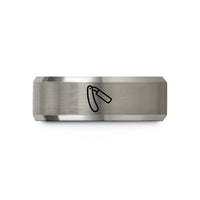 men's anniversary present ideas – black & grey tungsten straight razor wedding band