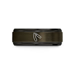 silver anniversary rings him – gunmetal & black tungsten straight razor wedding band