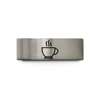 silver wedding bands him – blue & silver tungsten teacup steam wedding band