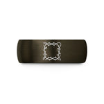custom wedding band him – gunmetal & black tungsten thorn vine border wedding band