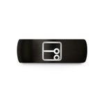 personalized anniversary present ideas – black tungsten repeat sign wedding band