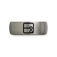anniversary presents for couples – gray tungsten repeat sign wedding band