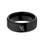 black tungsten men bands – black tungsten wildebeest skull circle wedding band
