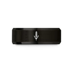 luxury anniversary ring present – black tungsten lavender wedding band