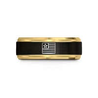 unique presents for couples – black & gold tungsten stars stripes wedding band