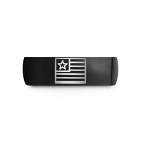 matching couple jewelry – black tungsten stars stripes wedding band
