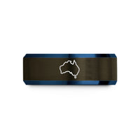 tungsten wedding bands men – gunmetal & blue tungsten australia wedding band