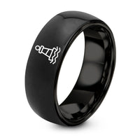 25th Wedding Gift Anniversary for Husband – black tungsten buoy marker ring