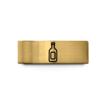 custom engraved ring men – gold tungsten wine bottle wedding band