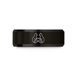 tungsten wedding band – black & gold tungsten cat tails wedding band