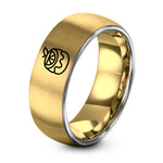 25th Wedding Gift Anniversary for Wife – gold & gray tungsten fruit glaze ring