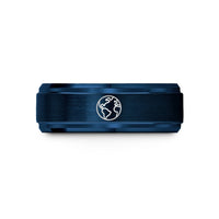 unique womens wedding band – blue tungsten northern hemisphere wedding band