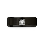 unique anniversary present ideas – black tungsten vortex grid warp wedding band