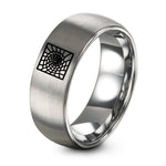 28th Wedding Gift Anniversaries – gray tungsten vortex grid warp ring