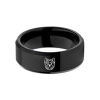 personalized anniversary present ideas – black tungsten yorkshire terrier wedding band