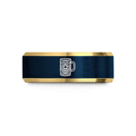 anniversary bands for couples – gold & blue tungsten tiki mug wedding band
