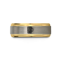 anniversary bands for couples – gold & grey tungsten tiki mug wedding band