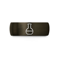 unique anniversary ring present – gunmetal & blue tungsten volumetric flask wedding band