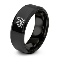 tungsten rings for men – black tungsten alpine cabin ring