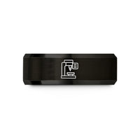 anniversary presents for men – black tungsten cnc machine icon wedding band