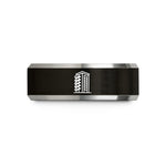 promise rings for her – black & gray tungsten condo tower wedding band