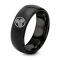 Spiral Dots – Tungsten Wedding Band, 8 mm, Black Comfort-Fit Unisex