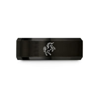presents for remarried couples – black tungsten unicorn rampant wedding band