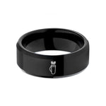 personalized rings for couples – black tungsten quiver arrows wedding band