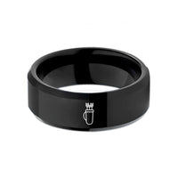 personalized rings for couples – black tungsten quiver arrows wedding band