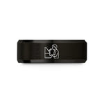 anniversary bands for men – black tungsten singer mic wedding band