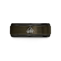 men’s wedding band present – gunmetal & black tungsten spruce ridge treeline wedding band