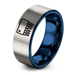 tungsten ring for men – blue & grey tungsten dip 14 ic ring