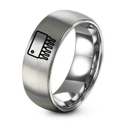 Dip 14 Ic – Tungsten Wedding Band, 8 mm, Gray Comfort-Fit Unisex