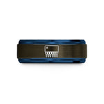 engraved band for him – gunmetal & blue tungsten dip 14 ic wedding band
